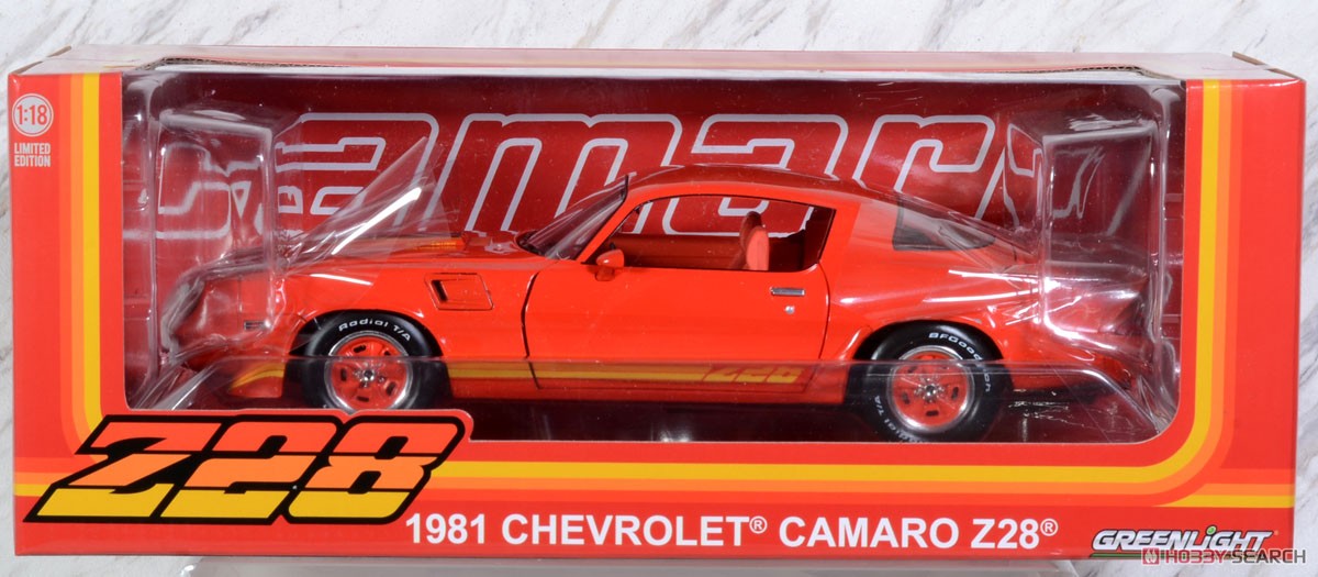 1981 Chevrolet Camaro Z/28 - Red with Orange Tri Color Z28 Stripes (ミニカー) パッケージ1