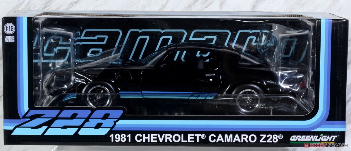 1981 Chevrolet Camaro Z/28 - Black with Blue Tri Color Z28 Stripes (ミニカー) パッケージ1