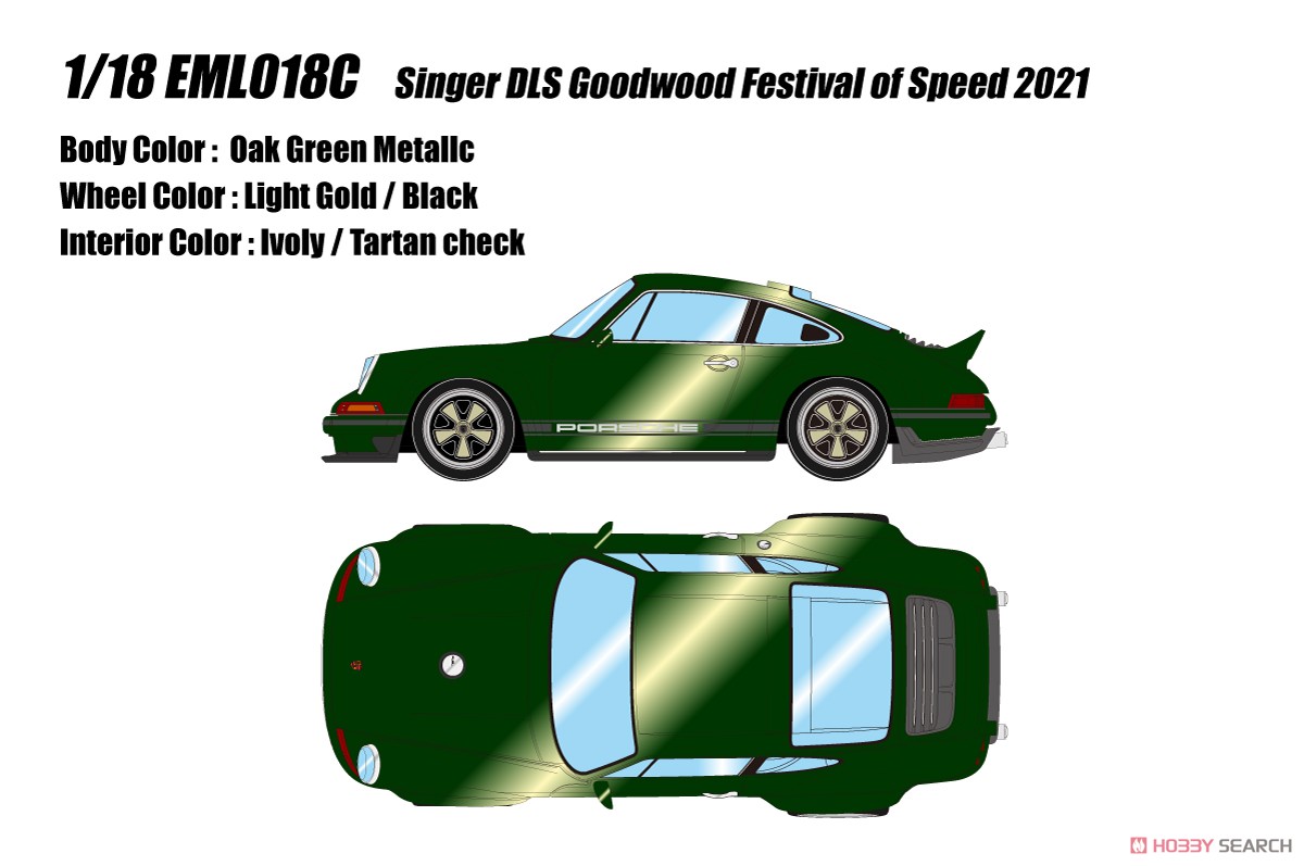 Singer DLS Goodwood Festival of Speed 2021 Oak Green Metallic (Diecast Car) Other picture1