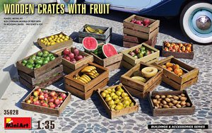 Wooden Crates With Fruit (Plastic model)