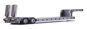 16 Wheels Low Bed Trailer with Hydraulic Folding Ramps Light Gunmetallic (Diecast Car)