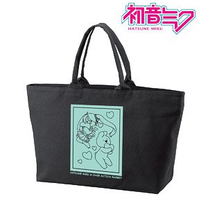 Hatsune Miku Miku World Collab Over Action Rabbit Big Zip Tote Bag (Anime Toy)