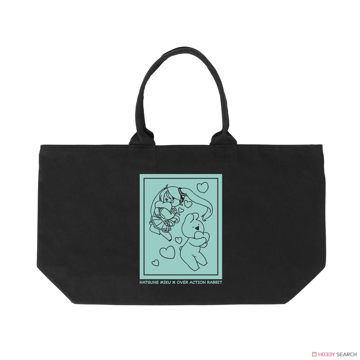 Hatsune Miku Miku World Collab Over Action Rabbit Big Zip Tote Bag (Anime Toy) 商品画像2