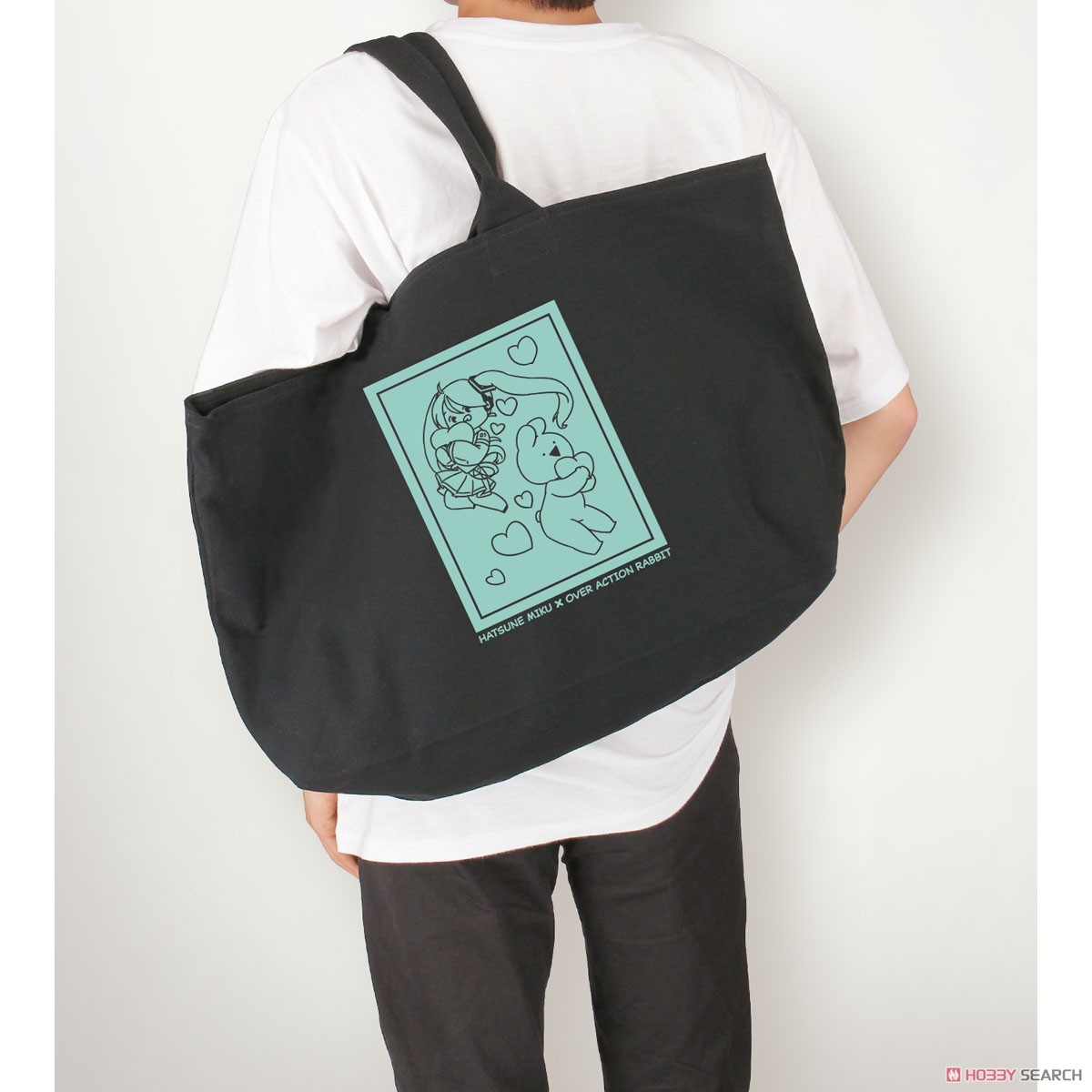 Hatsune Miku Miku World Collab Over Action Rabbit Big Zip Tote Bag (Anime Toy) その他の画像1