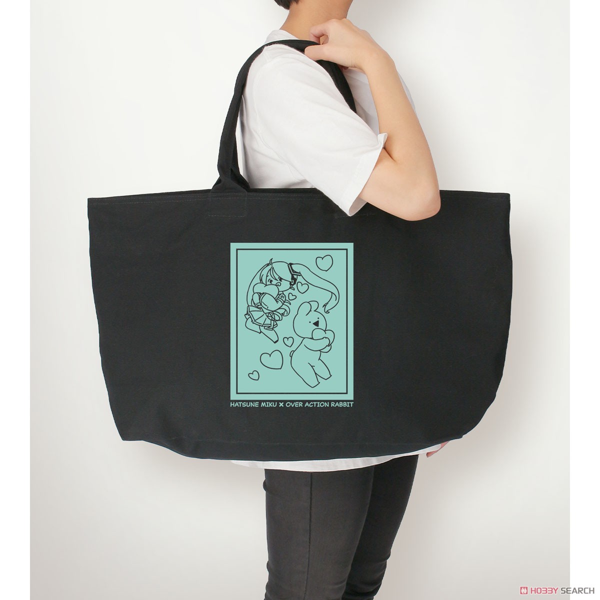 Hatsune Miku Miku World Collab Over Action Rabbit Big Zip Tote Bag (Anime Toy) その他の画像2
