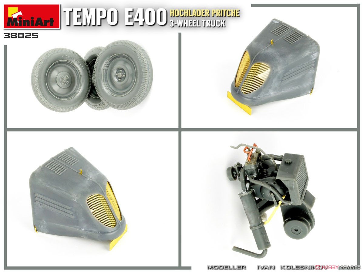 Tempo E400 荷台付き三輪トラック (プラモデル) その他の画像12