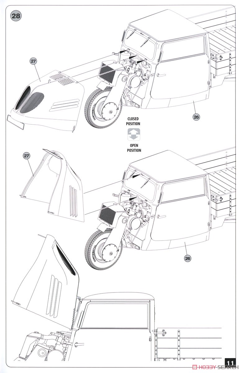 Tempo E400 荷台付き三輪トラック (プラモデル) 設計図7