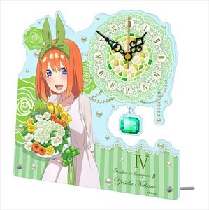 The Quintessential Quintuplets Season 2 Acrylic Table Clock [Yotsuba Nakano] White Dress (Anime Toy)