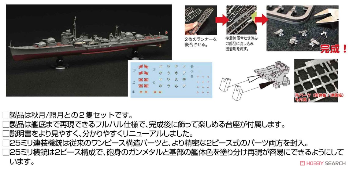 日本海軍駆逐艦 秋月 フルハルモデル (プラモデル) その他の画像3