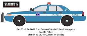 Station 19 (2018-Current TV Series) - 2001 Ford Crown Victoria Police Interceptor - Seattle Police (Diecast Car)