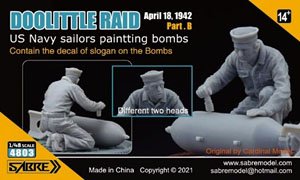 Doolittle Raid Part B US Navy Sailors Painting Bombs (Plastic model)