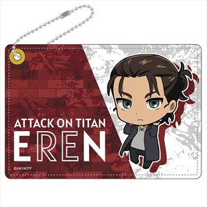 Attack on Titan Synthetic Leather Pass Case E [Eren] (Anime Toy)