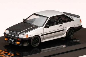 Toyota Corolla Levin 2door AE86 Carbon Bonnet Silver / Black (Diecast Car)