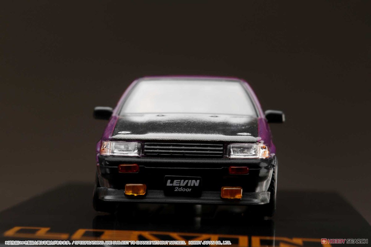 Toyota Corolla Levin 2door AE86 Carbon Bonnet Purple / Black (Customized Color) (Diecast Car) Item picture5