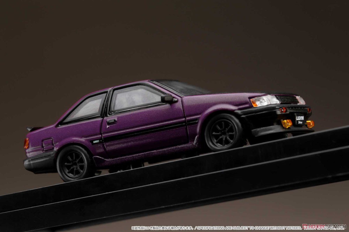 Toyota Corolla Levin 2door AE86 Carbon Bonnet Purple / Black (Customized Color) (Diecast Car) Item picture8