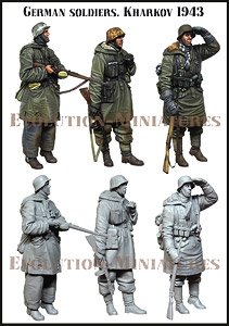 WWII German Winter Equipped Infantry Patroll Team Set (1943-45) (Set of 3) (Plastic model)