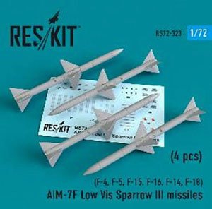 AIM-7F スパローIII ミサイル 「ロービジマーキング」 (4個入り) (プラモデル)