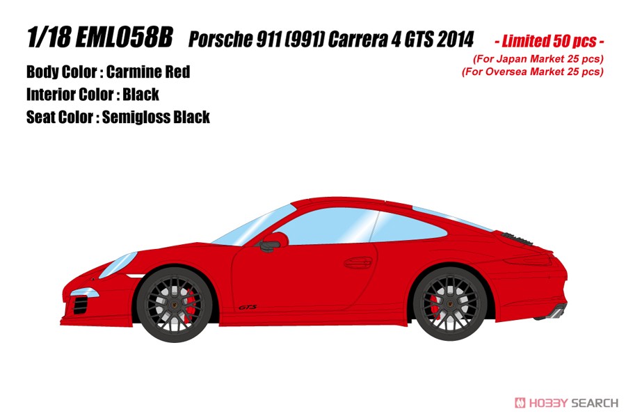 Porsche 911 (991) Carrera 4 GTS 2014 Carmine Red (Diecast Car) Other picture1