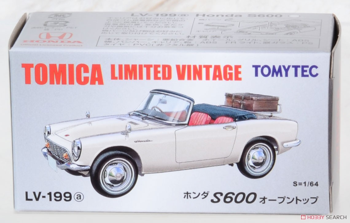 TLV-199a Honda S600 Open Top (White) (Diecast Car) Package1