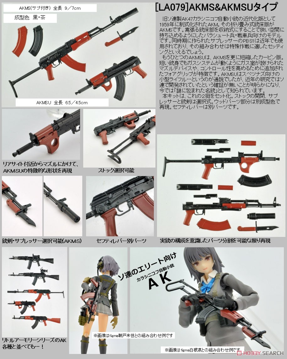 1/12 Little Armory (LA079) AKMS & AKMSU Type (Plastic model) Other picture1