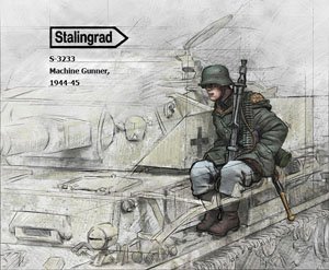 WWII ドイツ擲弾兵1943～45(10)MG42を抱える跨乗兵 (プラモデル)