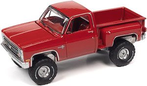 1986 Chevy Silverado Step Side 4X4 Apple Red (Diecast Car)