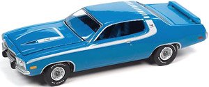 1973 プリムス ロードランナー ブルー/ホワイトライン (ミニカー)