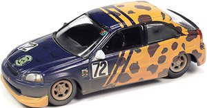 1998 Honda Civic #72 Purple / Yellow (Lemon 24H Race) (Diecast Car)