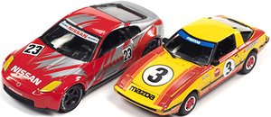 Import Heat 2022 Release 1 Version A 2006 Nissan 350Z #23 + 1981 Mazda RX-7 #3 (Diecast Car)