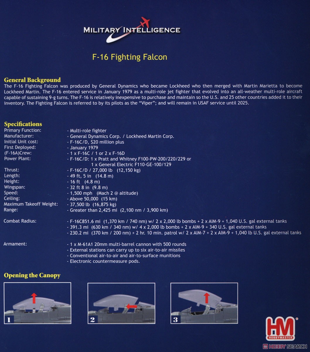 F-16C `コロラド州空軍 第120戦闘飛行隊` (完成品飛行機) 解説1