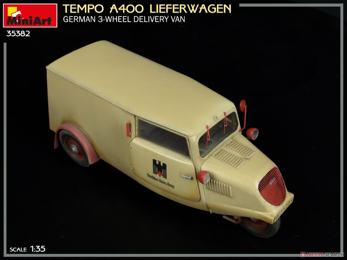 Tempo A400 リーファーワーゲン ドイツ 配達用三輪バン (プラモデル) 商品画像6
