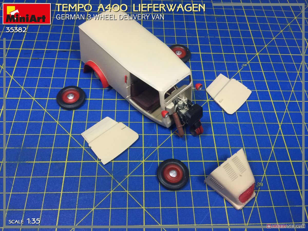 Tempo A400 リーファーワーゲン ドイツ 配達用三輪バン (プラモデル) その他の画像3