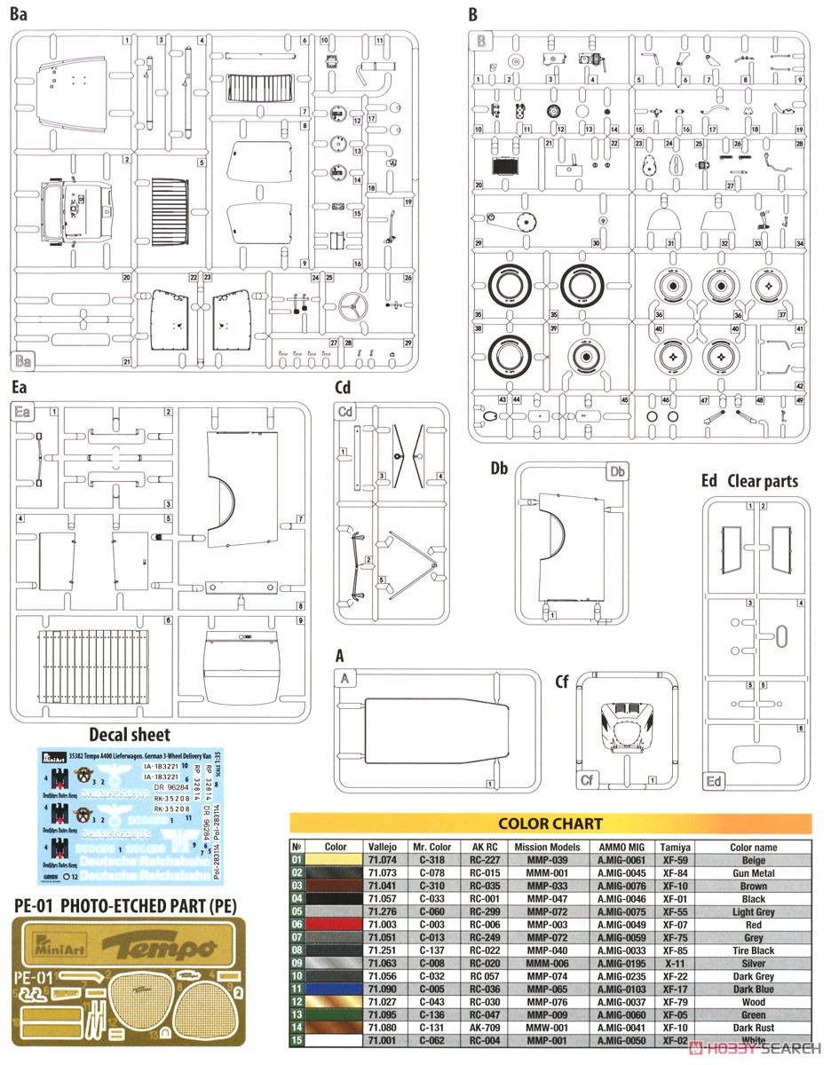 Tempo A400 リーファーワーゲン ドイツ 配達用三輪バン (プラモデル) 設計図10