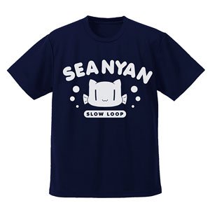 Slow Loop (TVA) Sea-nyan Dry T-Shirt Navy M (Anime Toy)