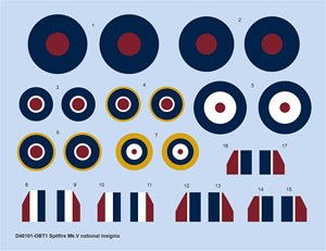 Spitfire Mk.V National Insignia (for Eduard) (Decal)