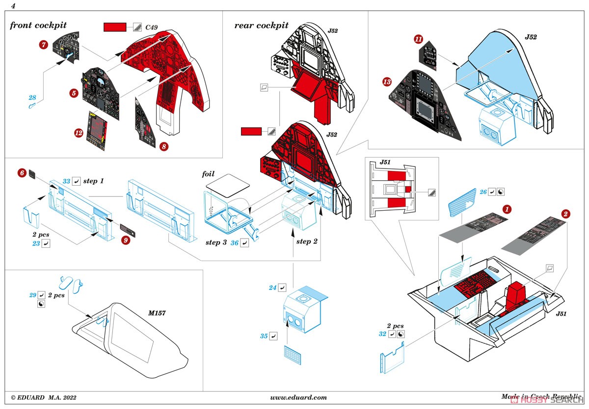 SR-71A 「スペース」内装3Dデカール w/エッチングパーツセット (レベル用) (プラモデル) 設計図2