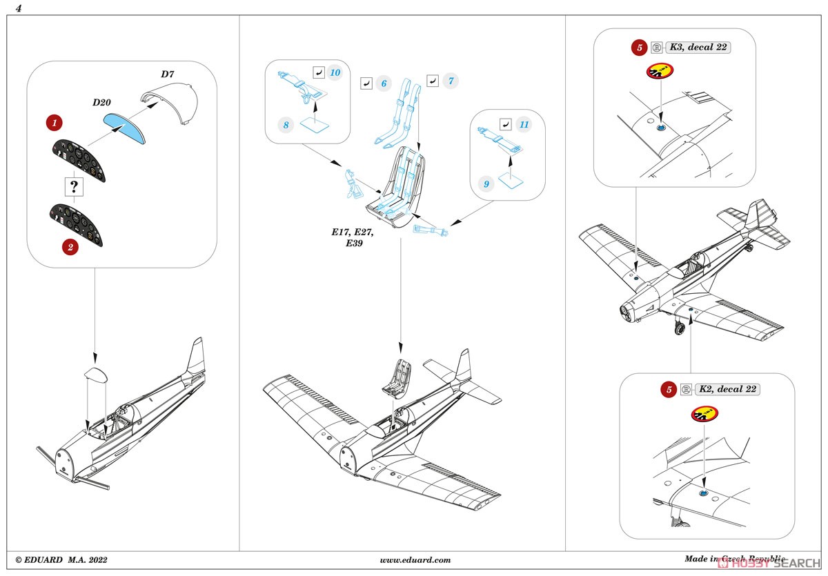Z-526AFS アクロバット 「スペース」内装3Dデカール w/エッチングパーツセット (エデュアルド用) (プラモデル) 設計図2