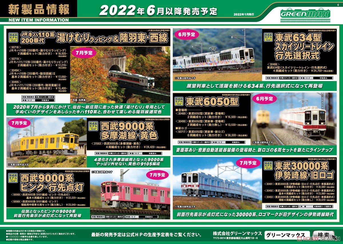 東武 6050型 (更新車・登場時) 2両編成セット (動力無し) (2両セット) (塗装済み完成品) (鉄道模型) その他の画像3