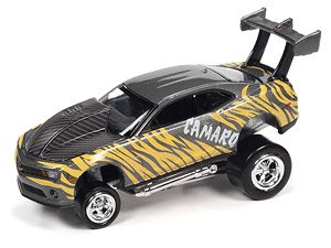 Street Freaks 2011 Chevy Camaro Gunmetal Metallic with Yellow Straipes (Diecast Car)