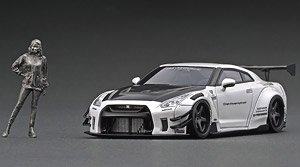 LB-WORKS Nissan GT-R R35 Type 2 White with Ms. Chisaki Kato (Diecast Car)