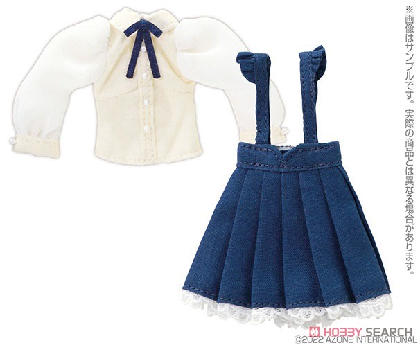 Shear Jumper Skirt Set (Navy x Ivory) (Fashion Doll) Item picture1