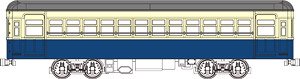 16番(HO) 14m級電車プラキット (色：紺・クリーム) (組み立てキット) (鉄道模型)