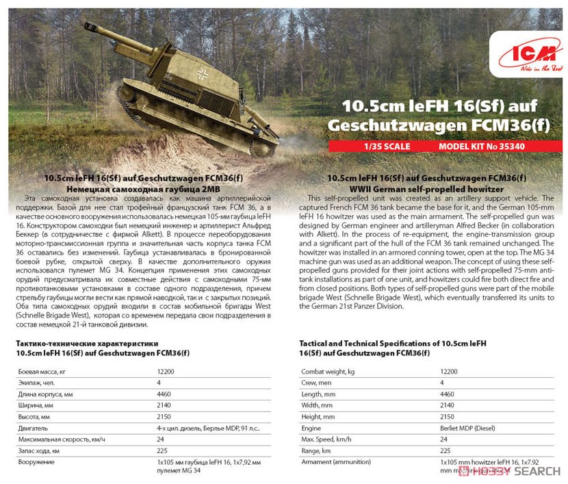 10.5cm leFH 16(Sf) auf Geschutzwagen FCM36 (f) (Plastic model) About item(Eng)1