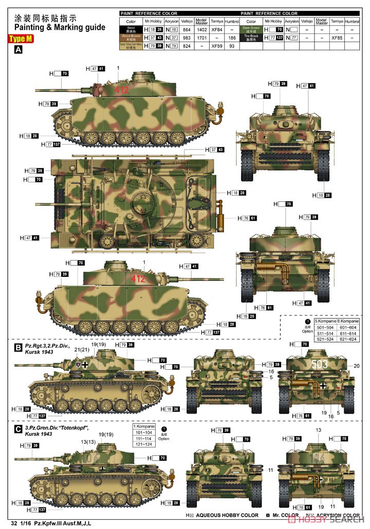 Pz.Kpfw.III (3 in 1) (Plastic model) Color1