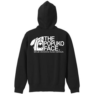 ポプテピピック POPUKO FACE ジップパーカー BLACK S (キャラクターグッズ)