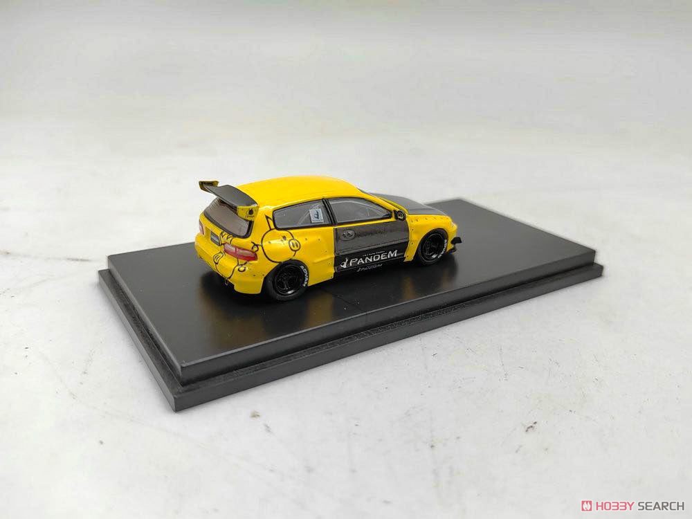 Honda Cvic EG6 Rocket Bunny Yellow Carbon Bonnet (Diecast Car) Item picture5