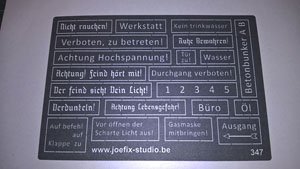 Stencil: German Warning Text (Plastic model)