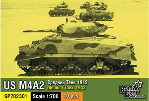 US M4A Medium Tank, 1942 (10 Pieces) (Plastic model)