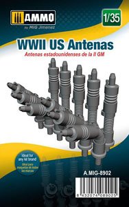 WWII US Antenas (11 Pieces) (Plastic model)