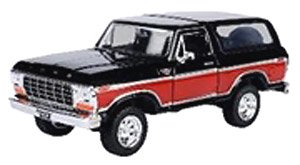 1978 Ford Bronco Hard Top Two Tone W/Spare Tire (Black/Red) (ミニカー)